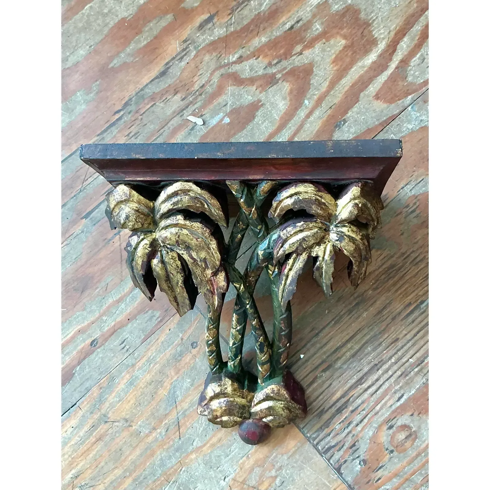 Vintage Regency Gilt Tipped Palm Tree Brackets - A Pair - Detail view