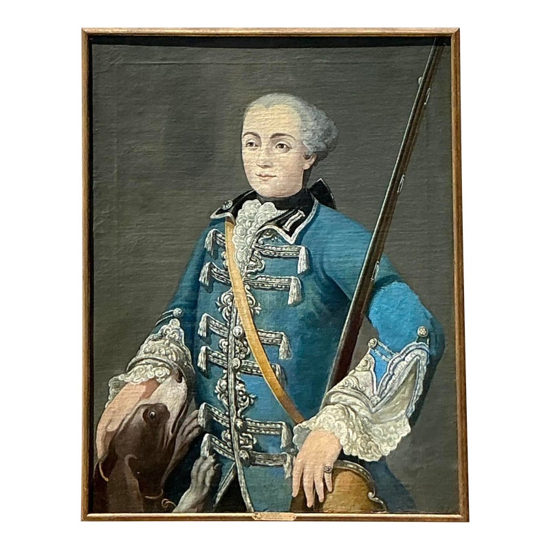 Vintage Boho 18th Century French School Portrait of a Gentleman