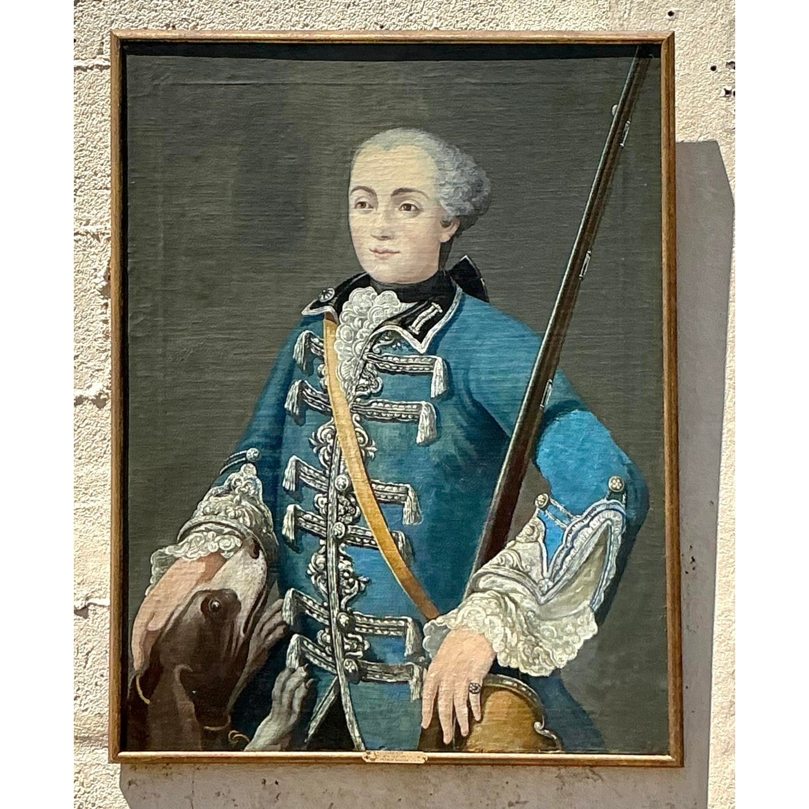 Vintage Boho 18th Century French School Portrait of a Gentleman - Detail view