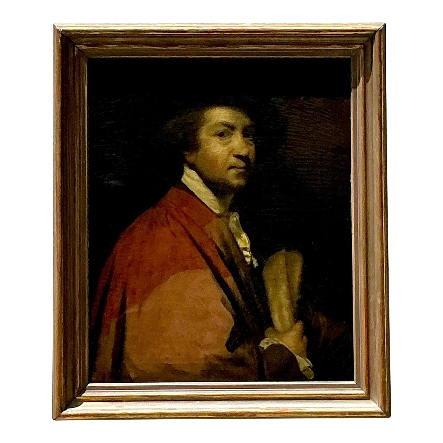 Vintage Regency 19th Century Oil Portrait of Man