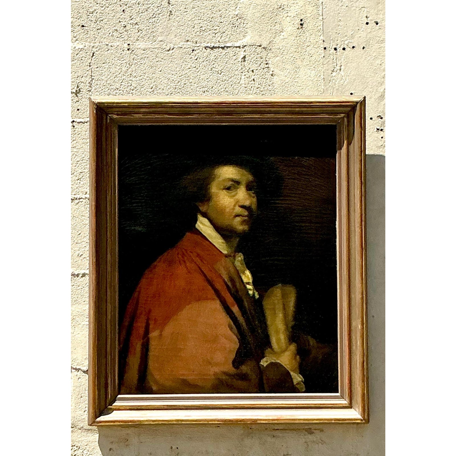 Vintage Regency 19th Century Oil Portrait of Man - Side view