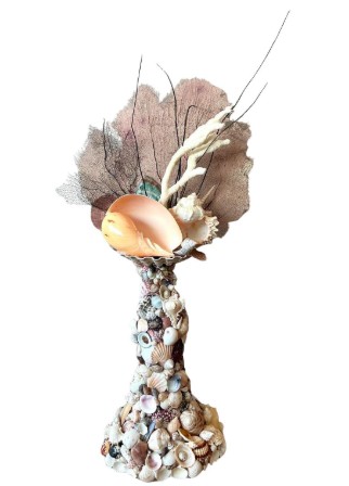 Vintage Coastal Shell Totem