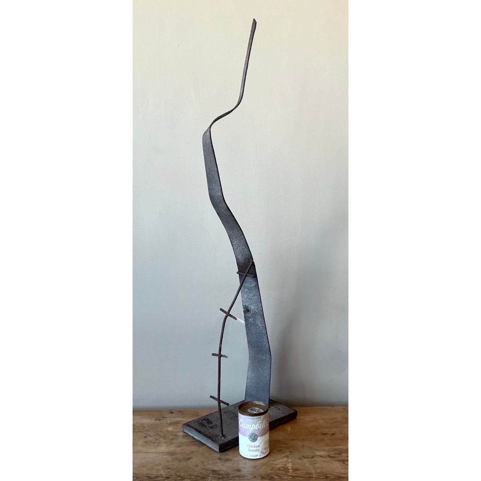 Vintage MCM Brutalist Abstract Sculpture - Side view