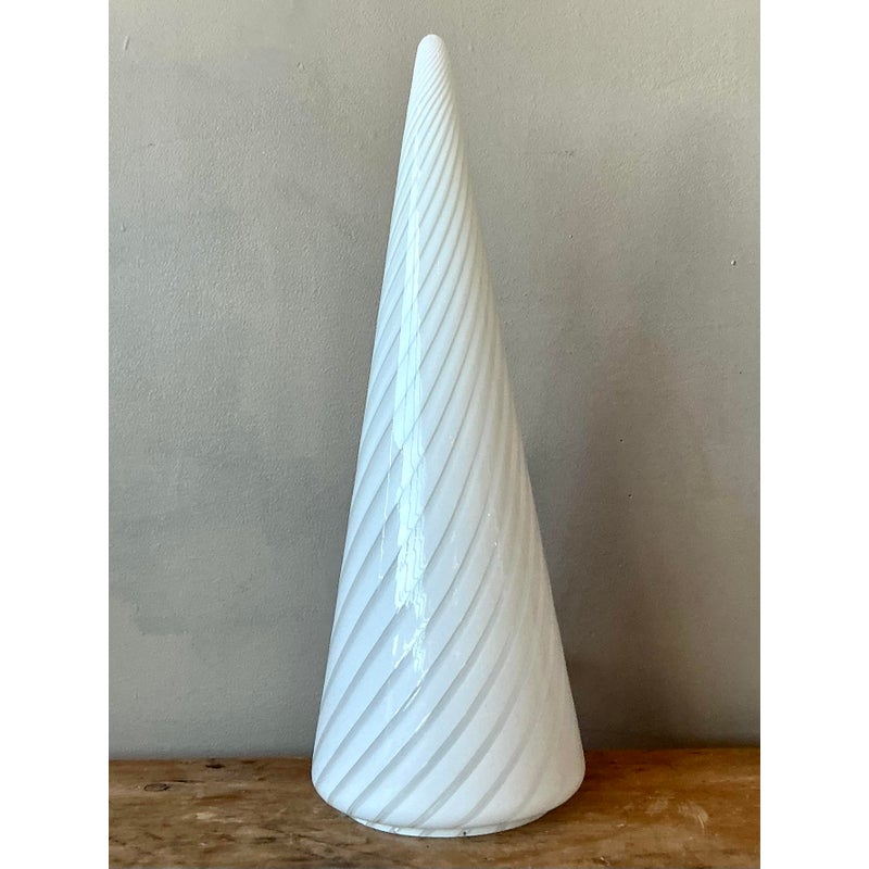 Vintage Italian Vetri Glass Swirl Cone Lamp - Top view