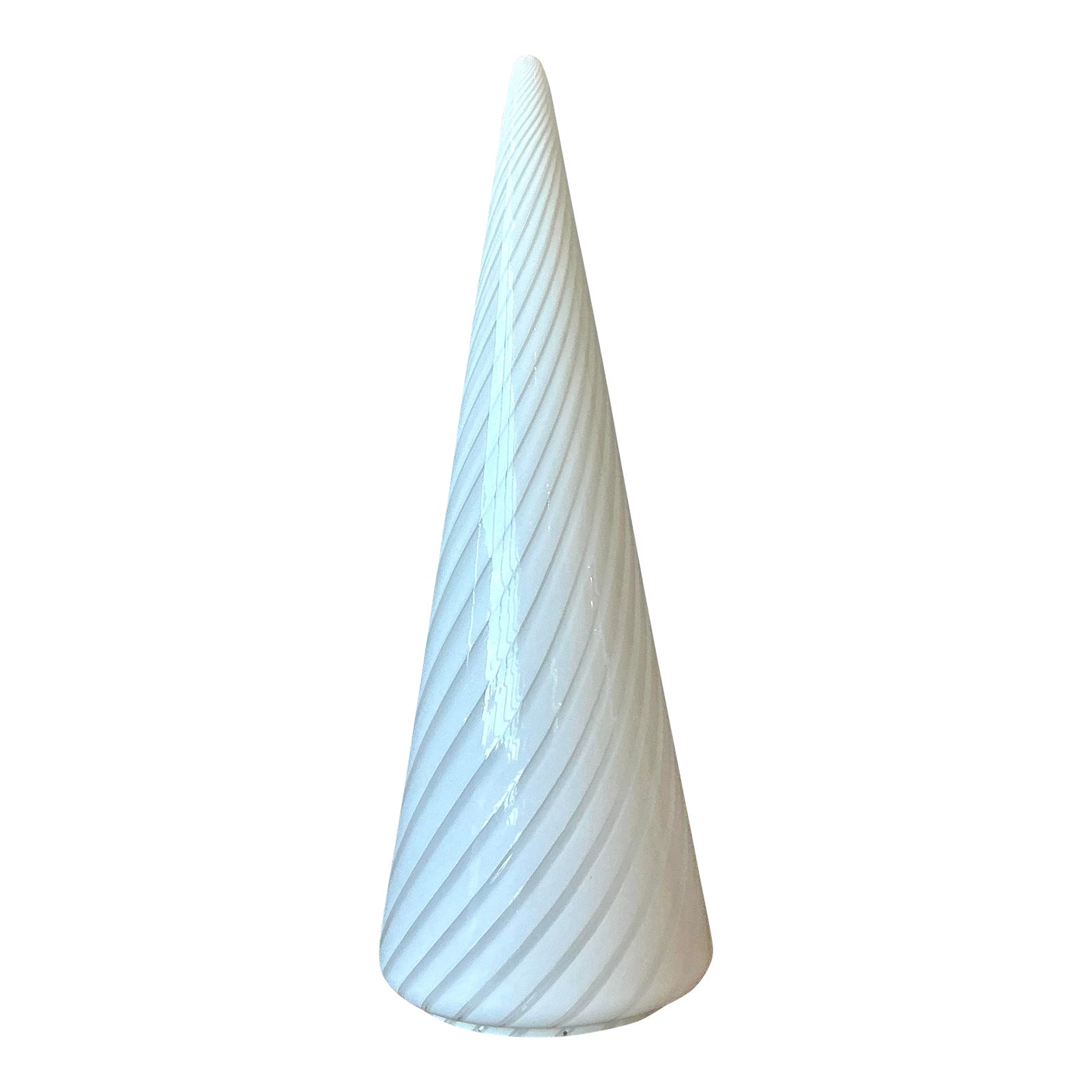 Vintage Italian Vetri Glass Swirl Cone Lamp