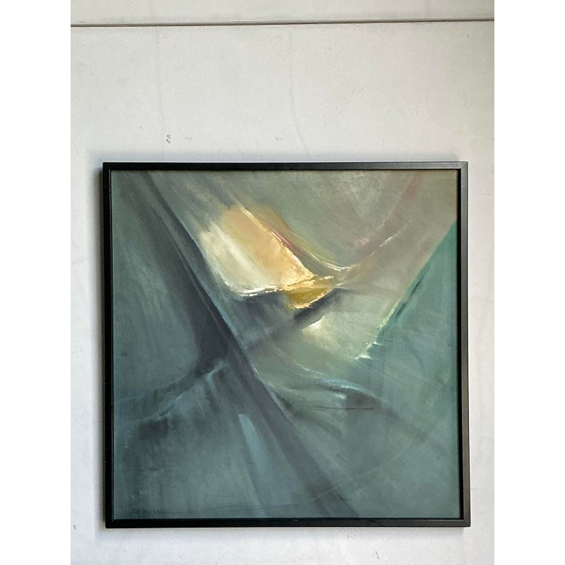 Vintage Boho Abstract Original Oil on Canvas - Back view
