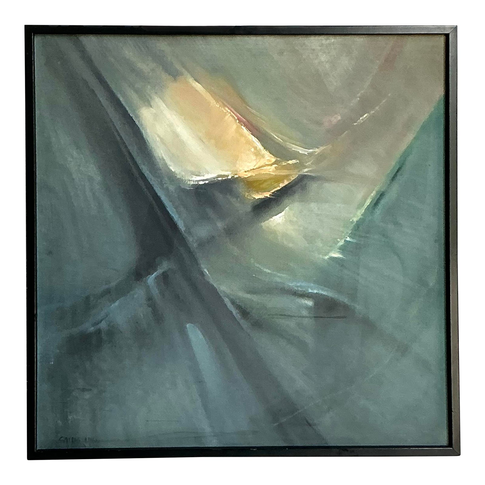Vintage Boho Abstract Original Oil on Canvas
