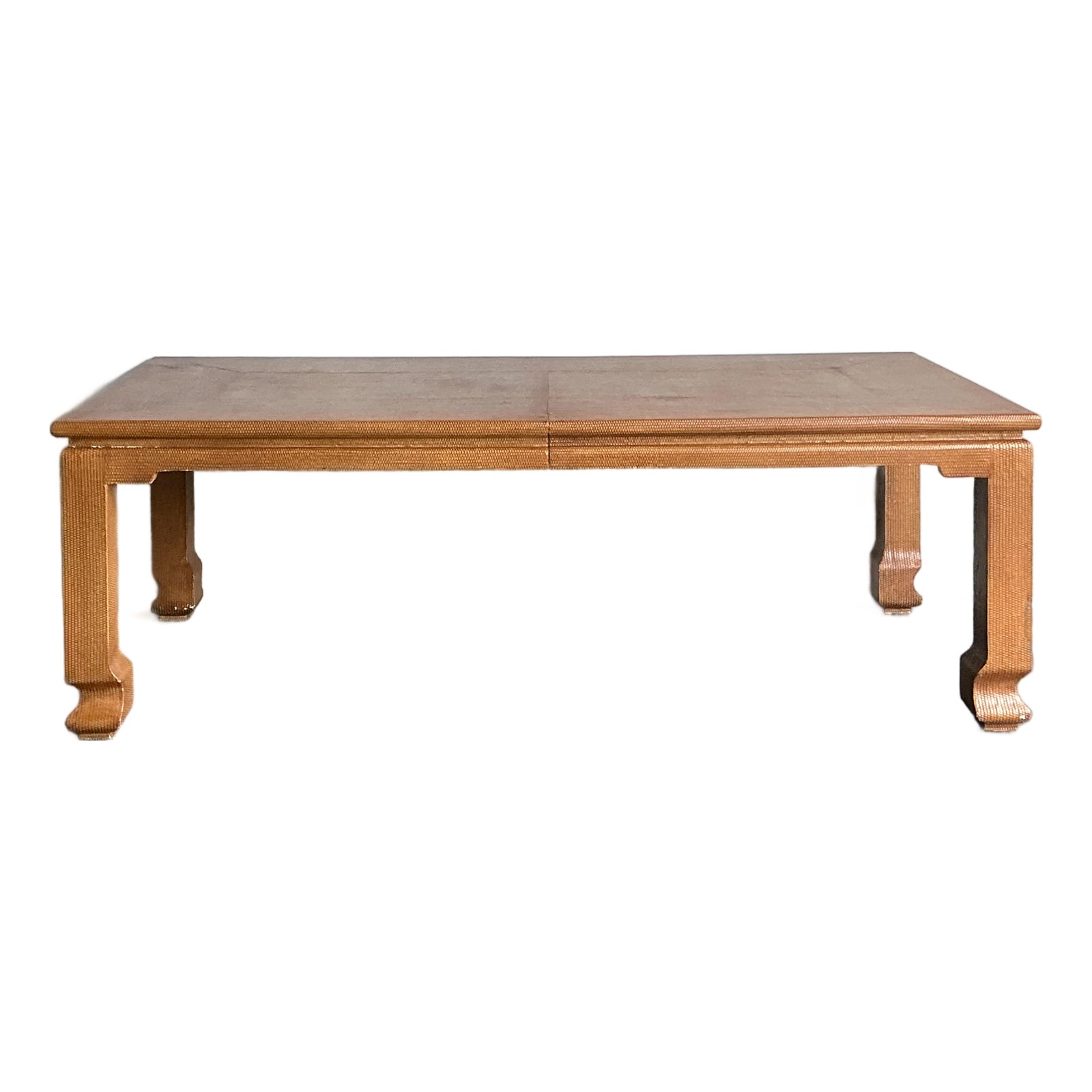 Vintage Boho Grasscloth Ming Extendable Dining Table