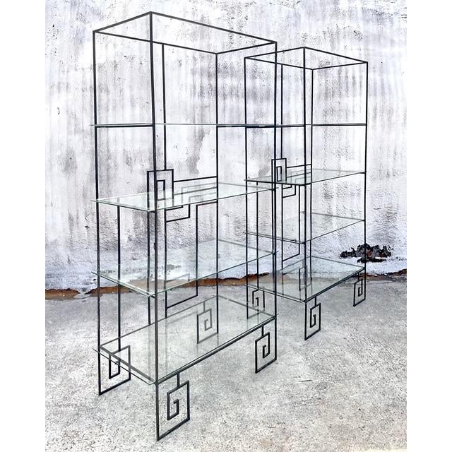 Vintage Boho Deco Wrought Iron Etagere - A Pair - Detail view