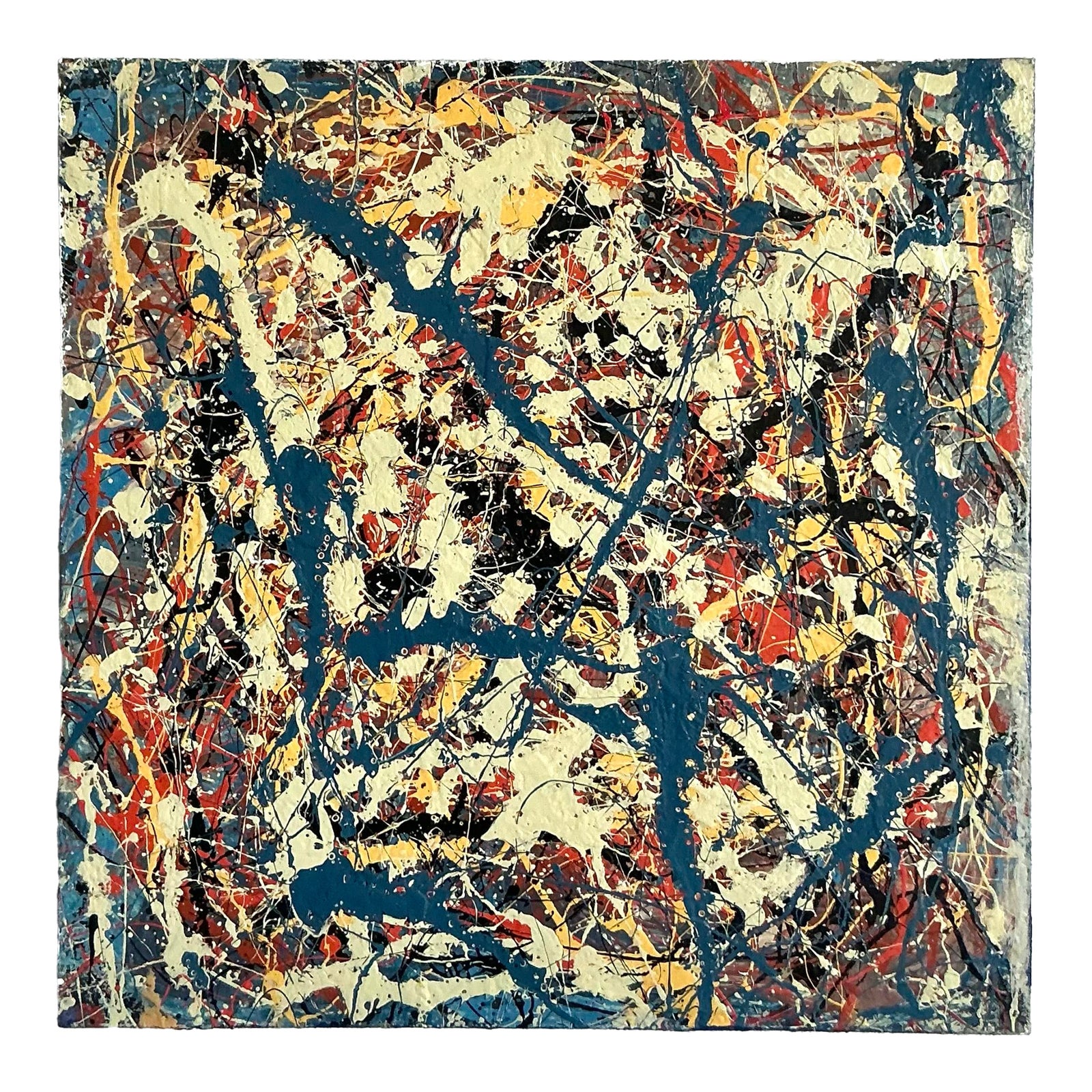 Vintage Boho Original Abstract Oil on Canvas