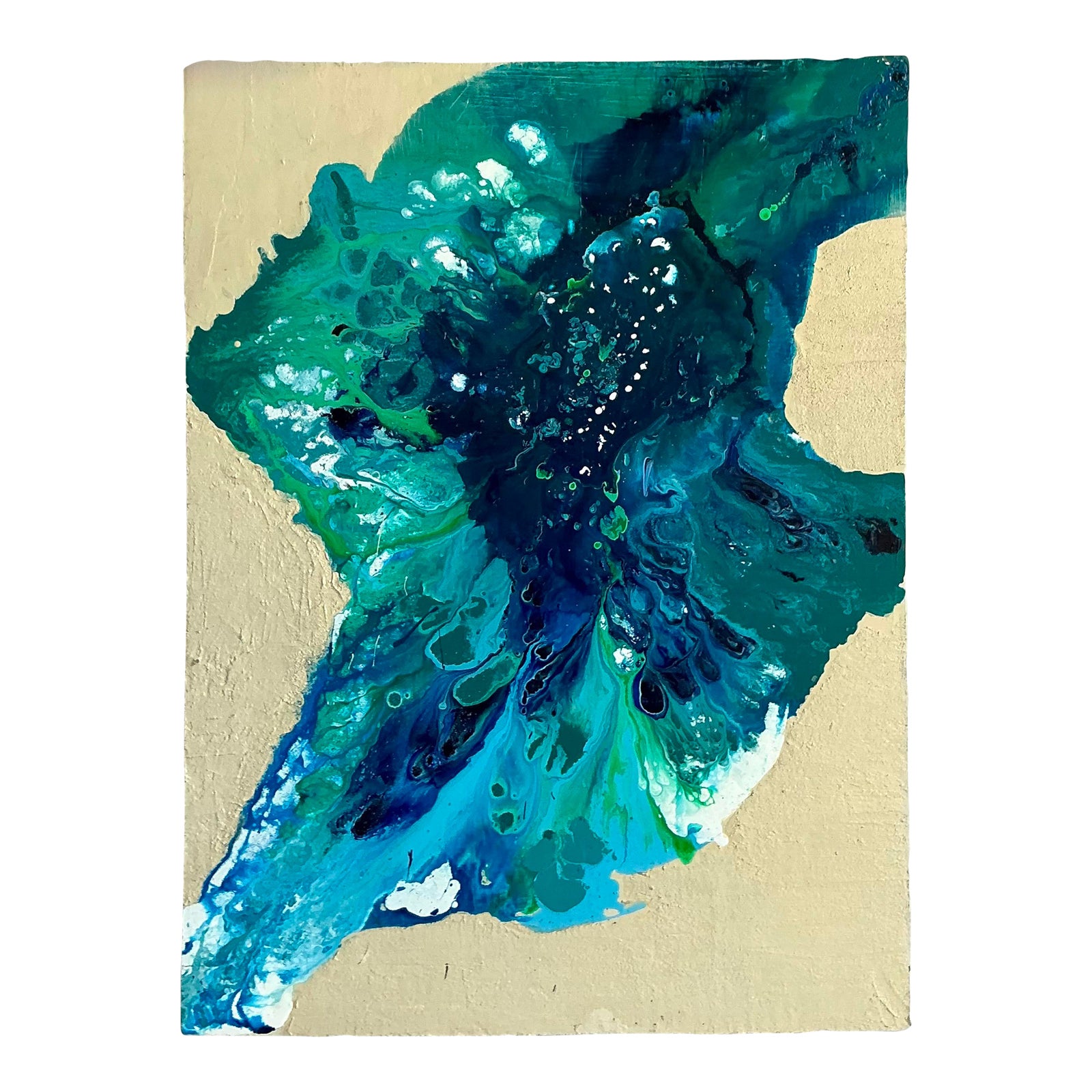 Vintage Boho Original Abstract Oil on Canvas