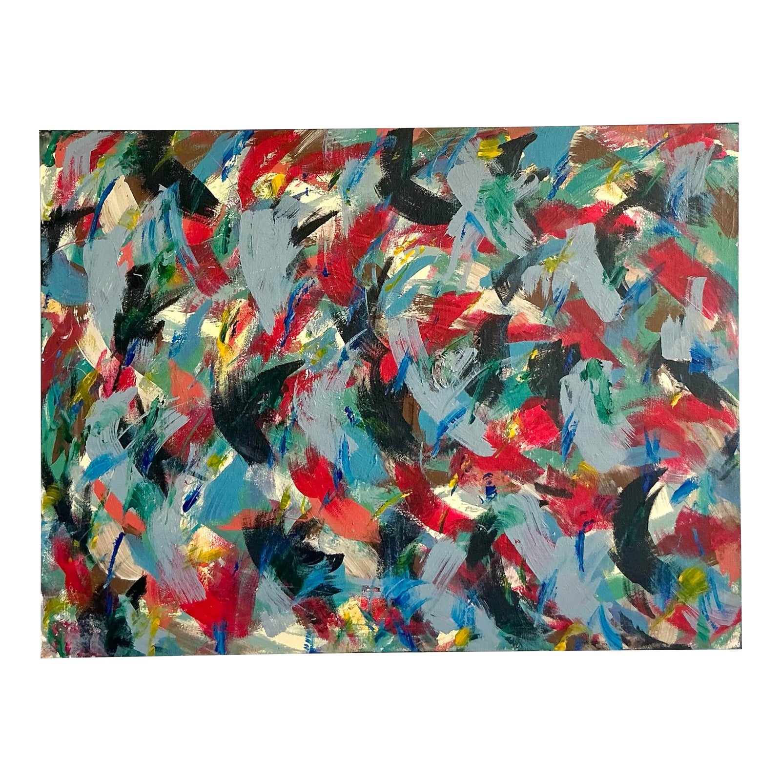 Vintage Boho Original Abstract Oil on Canvas