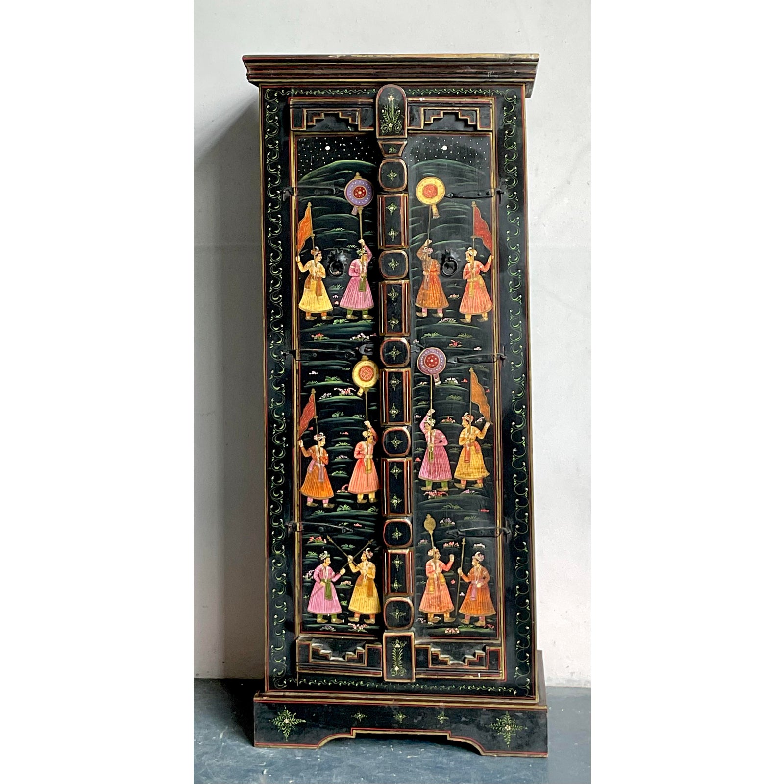 Vintage Boho Hand Painted Cabinet - Back view