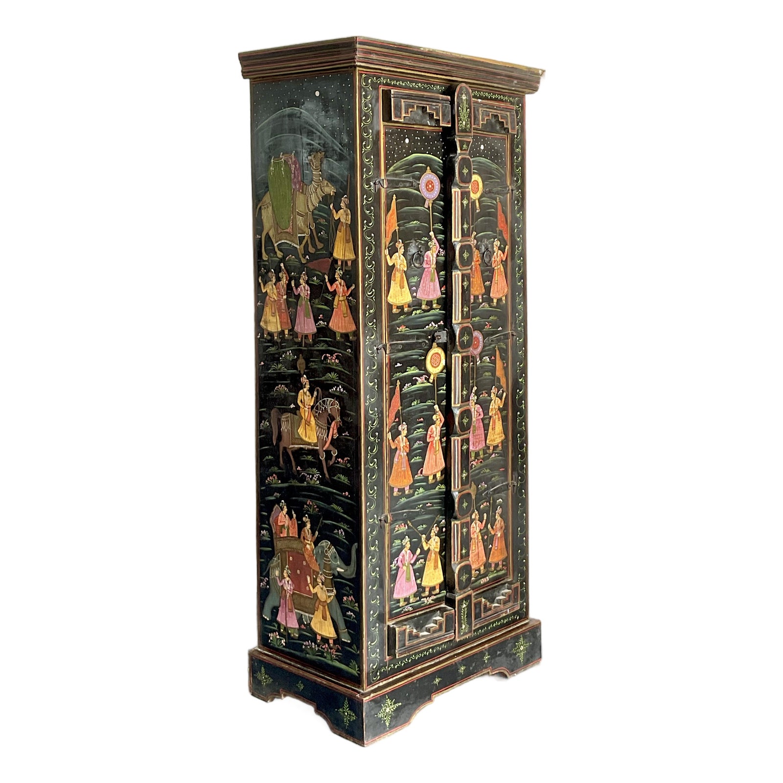Vintage Boho Hand Painted Cabinet