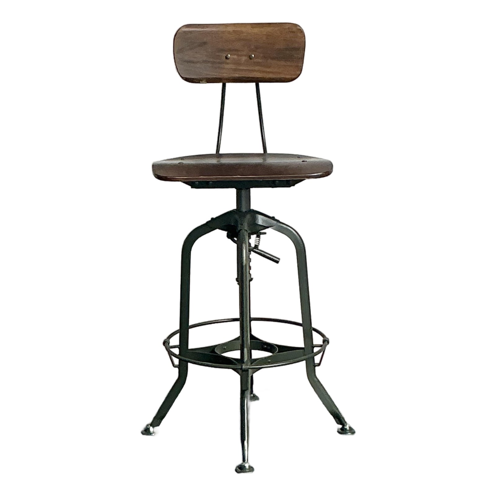 Vintage Boho Industrial Swivel Stool