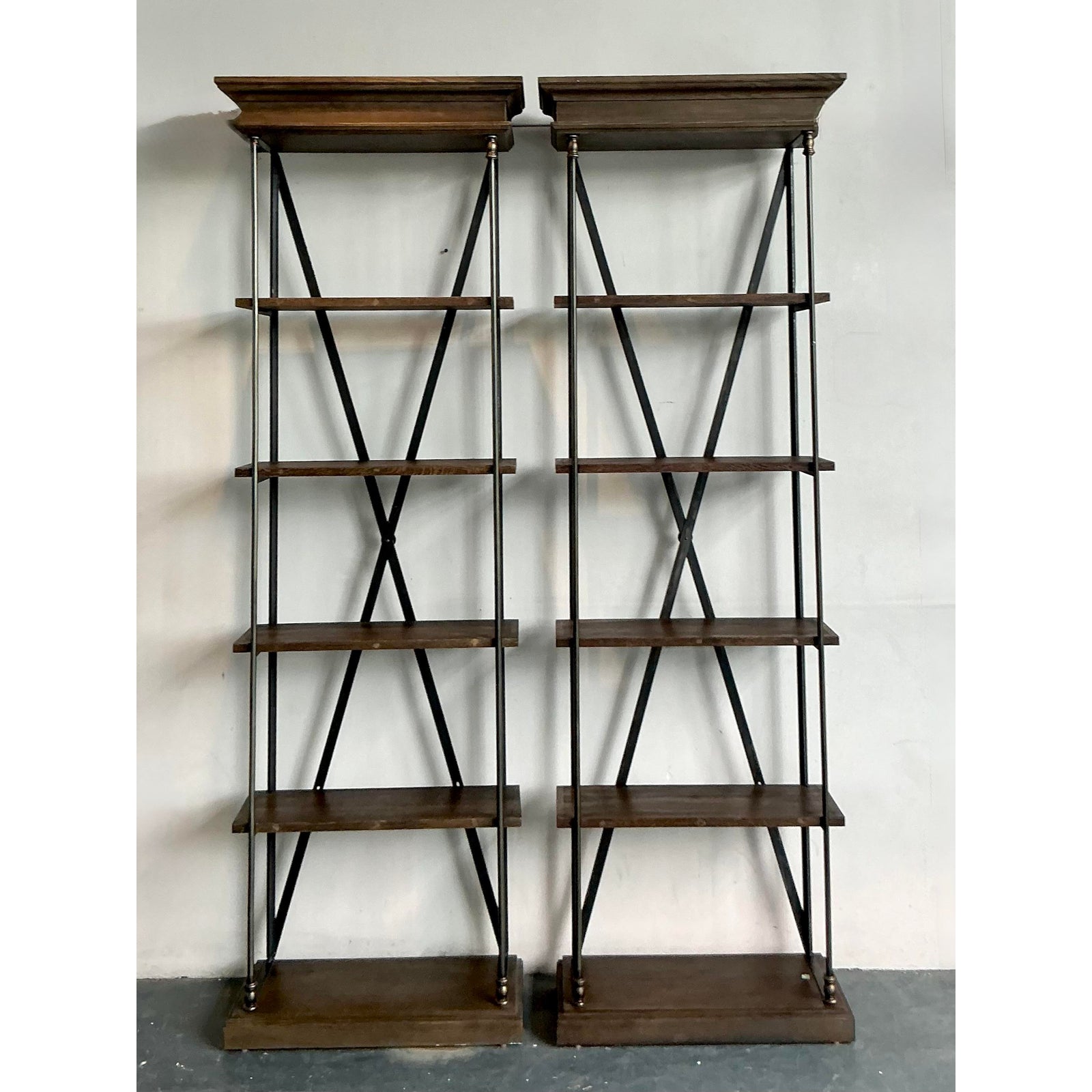 Vintage Regency Monumental Etagere - A Pair - Side view