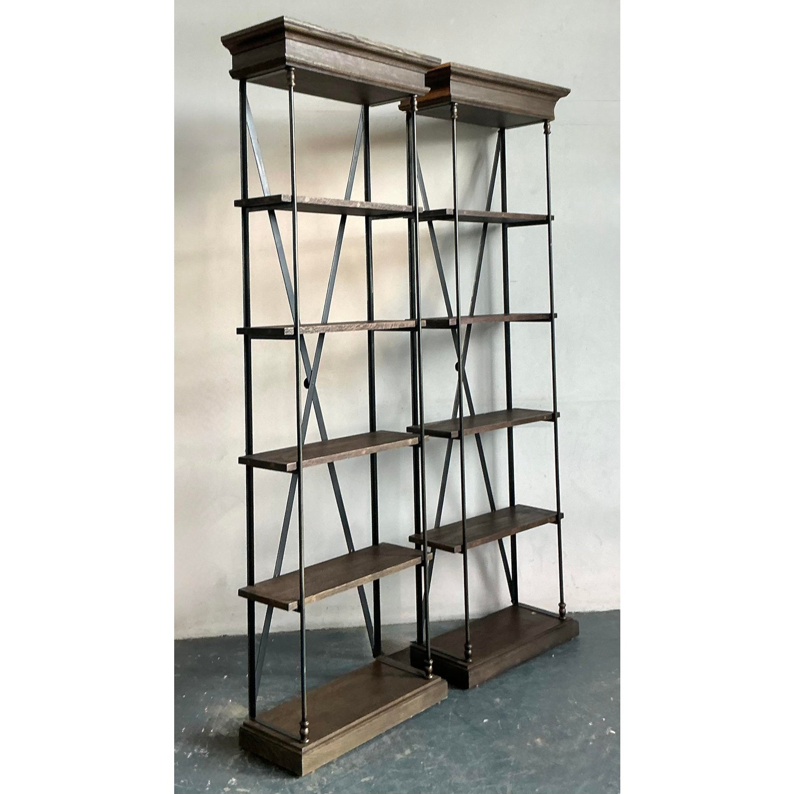 Vintage Regency Monumental Etagere - A Pair - Top view
