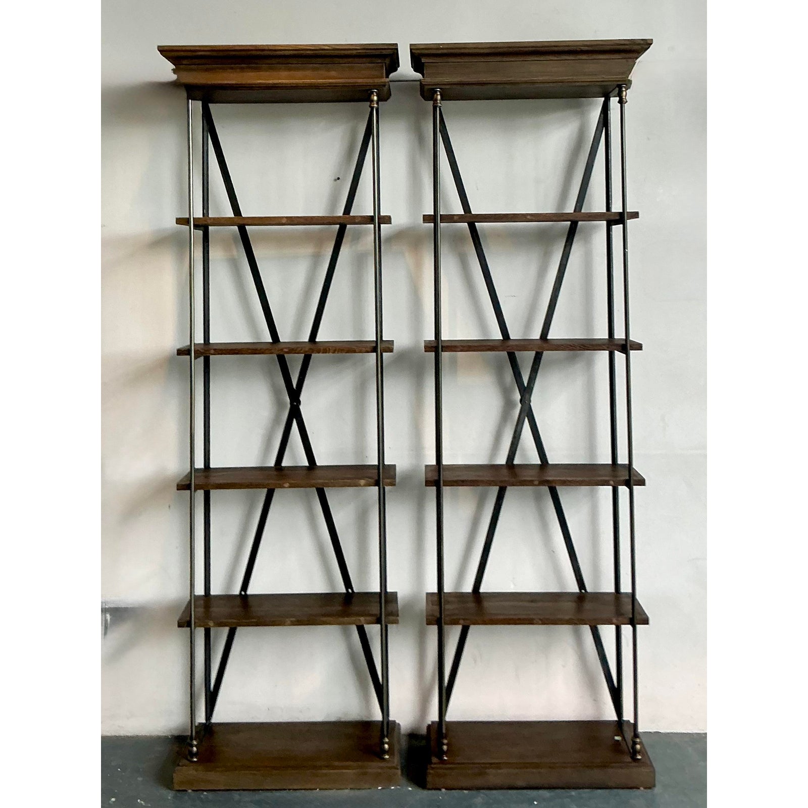 Vintage Regency Monumental Etagere - A Pair - Detail view