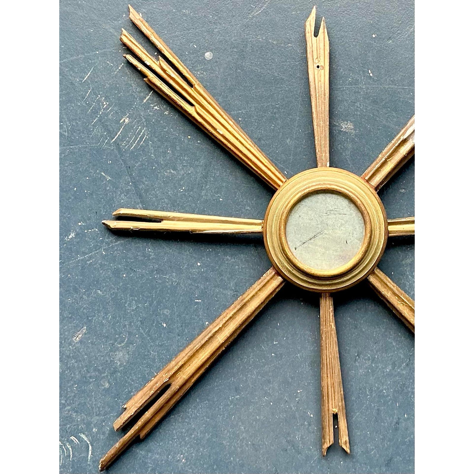 Vintage Regency Gilt Starburst Mirror - Top view