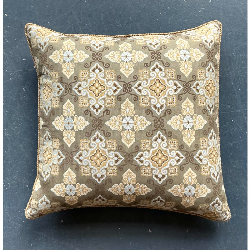 Vintage Boho Jacquard Throw Pillow - Back view