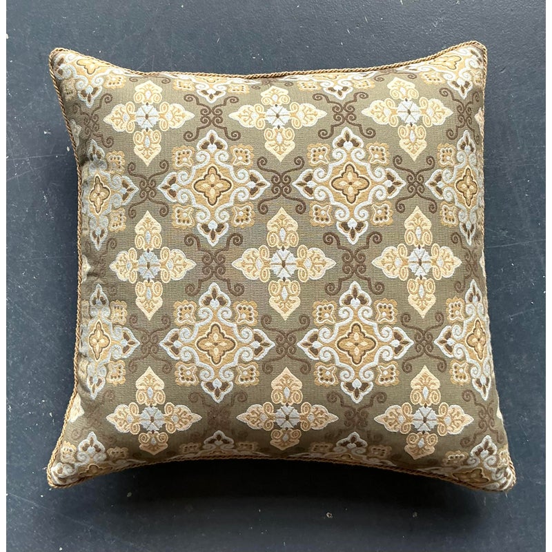 Vintage Boho Jacquard Throw Pillow - Side view