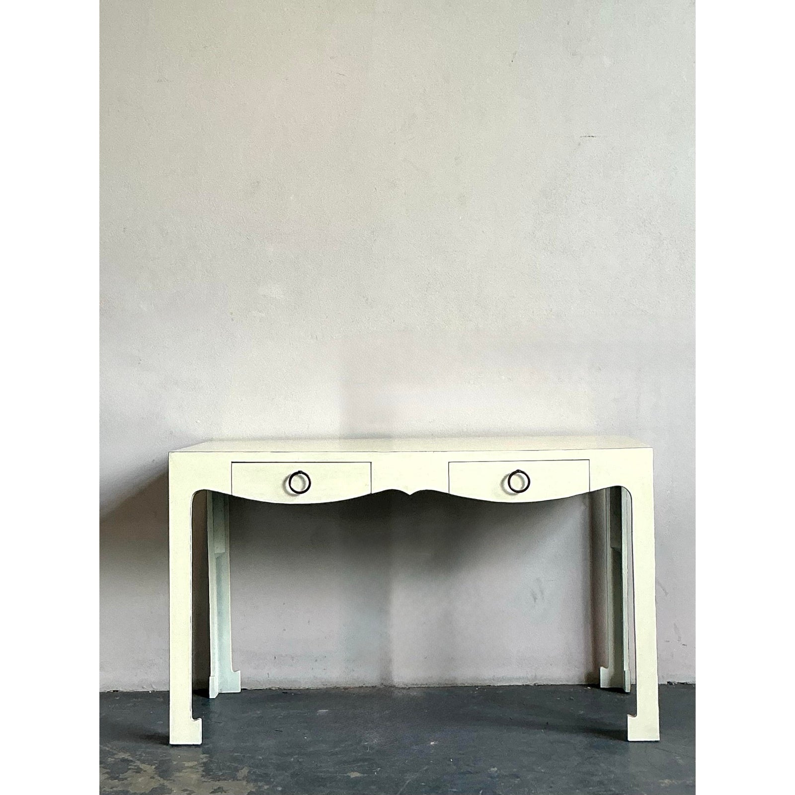 Vintage Regency Scalloped Writing Desk - Side view