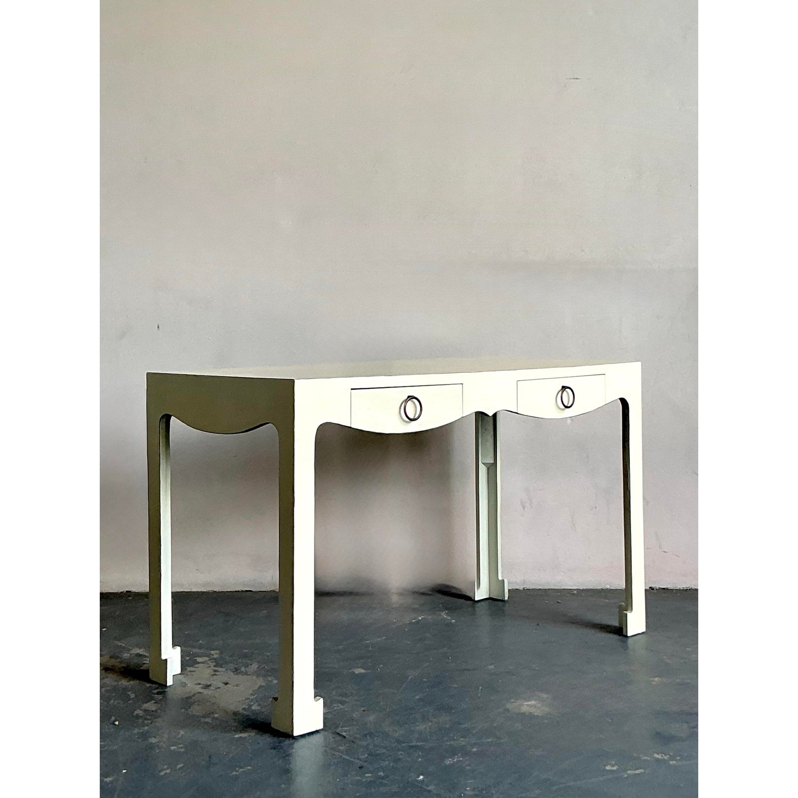 Vintage Regency Scalloped Writing Desk - Back view