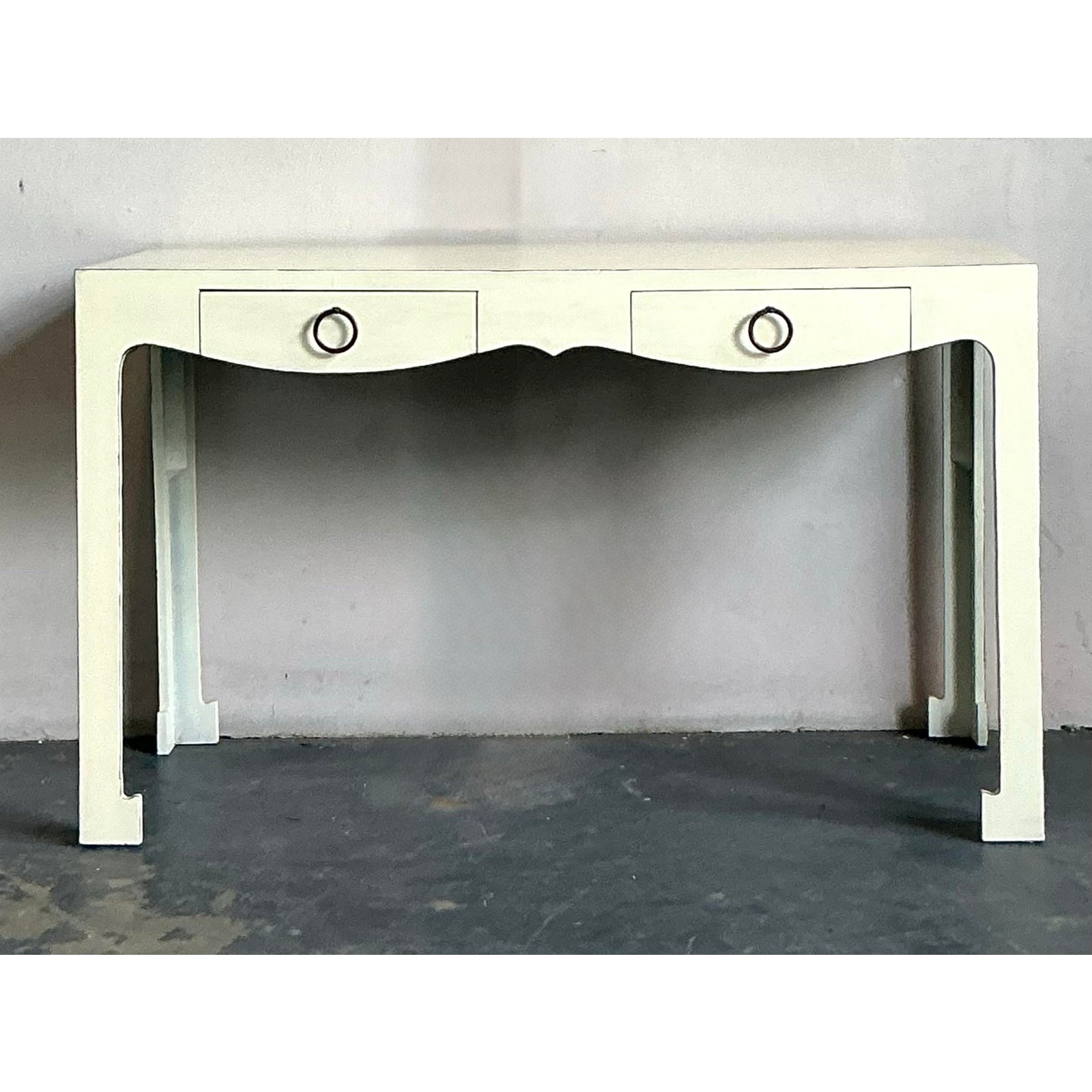 Vintage Regency Scalloped Writing Desk - Top view