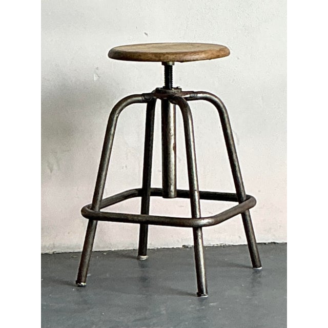 Vintage Boho Industrial Stool - Detail view