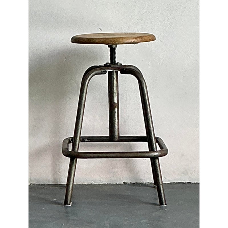 Vintage Boho Industrial Stool - Back view