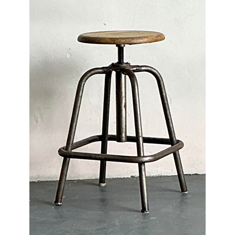 Vintage Boho Industrial Stool - Top view