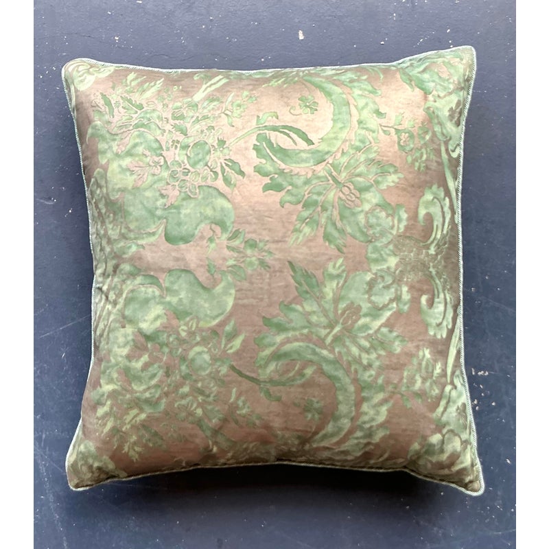 Vintage Regency Monumental Fortuny Silk Throw Pillow - Side view