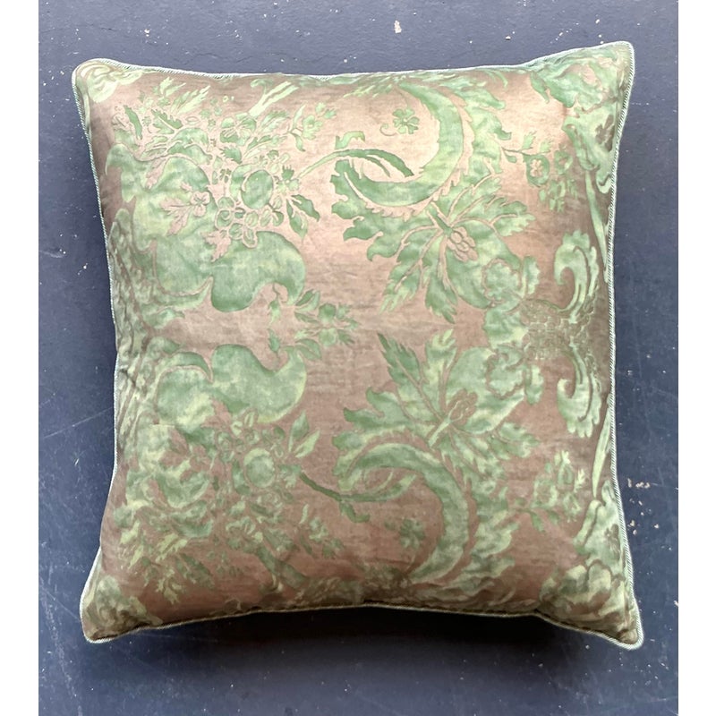 Vintage Regency Monumental Fortuny Silk Throw Pillow - Back view