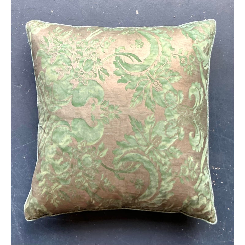 Vintage Regency Monumental Fortuny Silk Throw Pillow - Top view