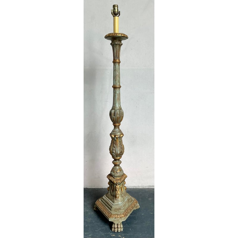 Vintage Regency Sarreid Gilt Tipped Floor Lamp - Back view