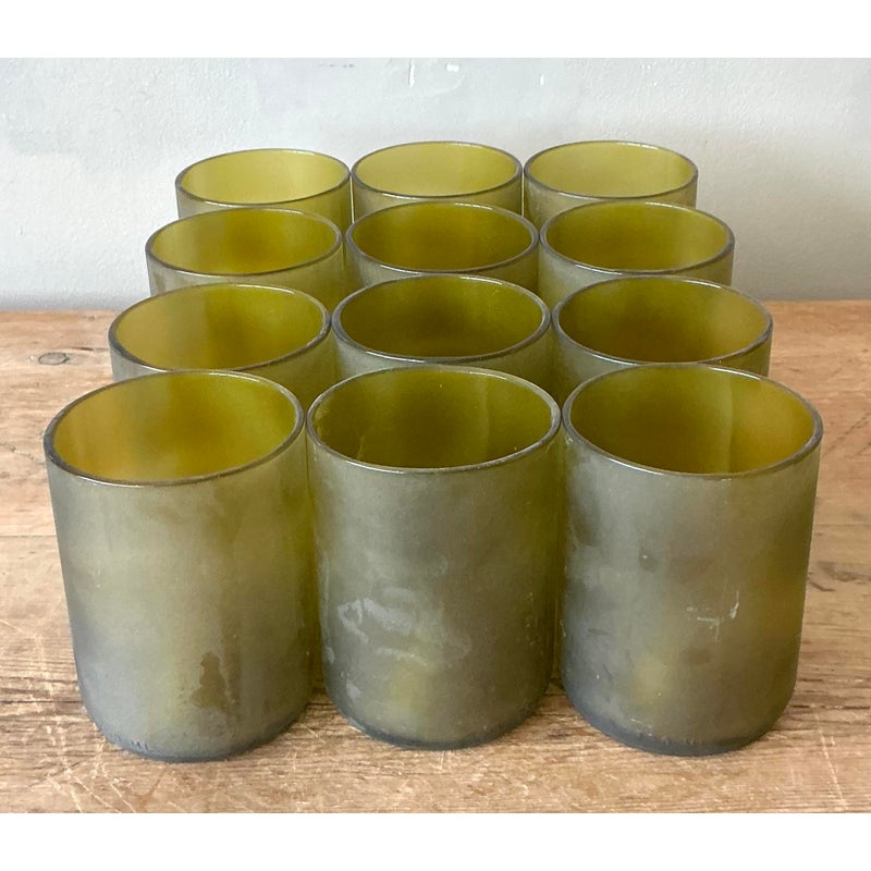 Vintage Boho Wine Bottle Rocks Glasses - Set of 12Vintage Boho Wine Bottle Rocks Glasses - Set of 12 - Top view