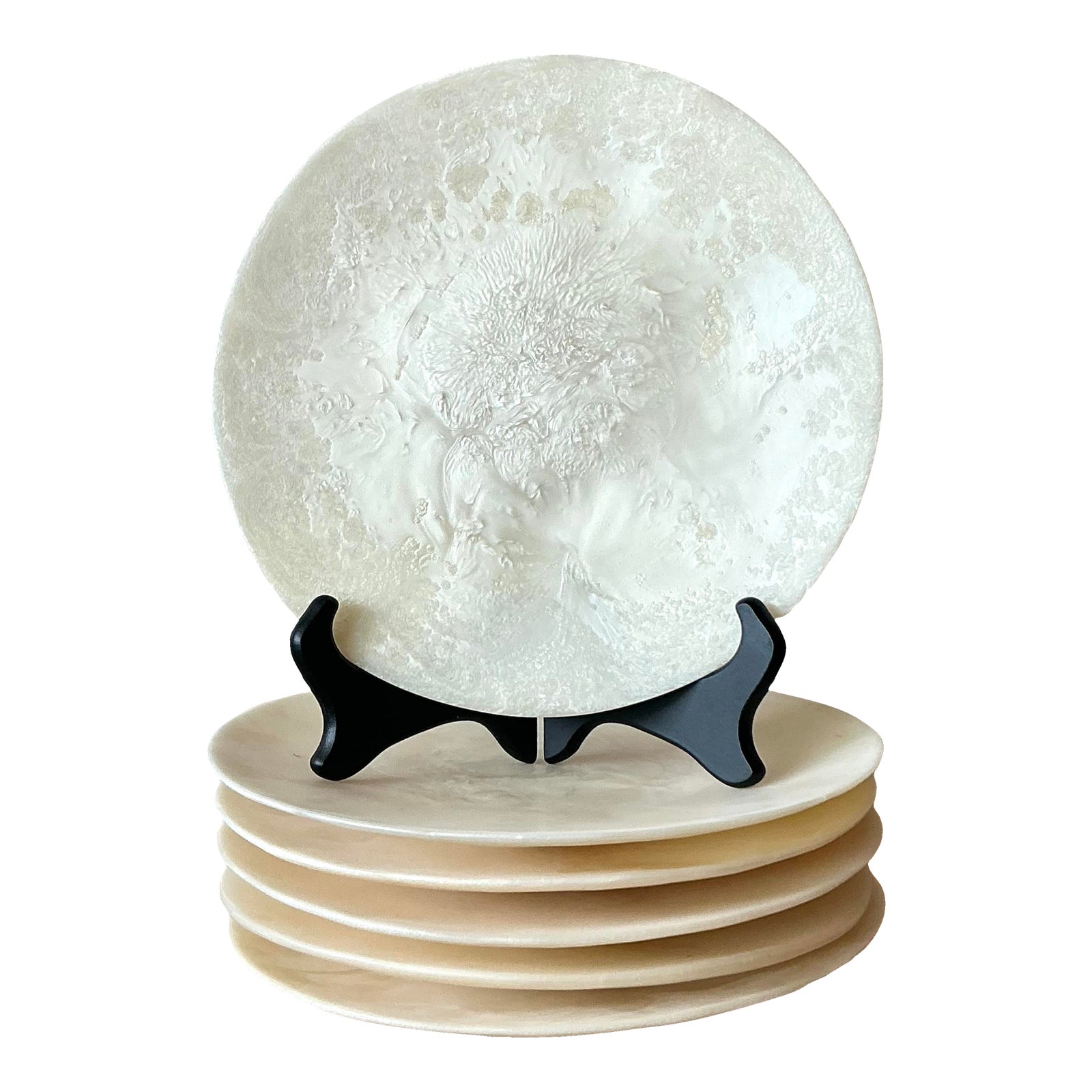 Vintage Boho Poured Resin Plates - Set of 6
