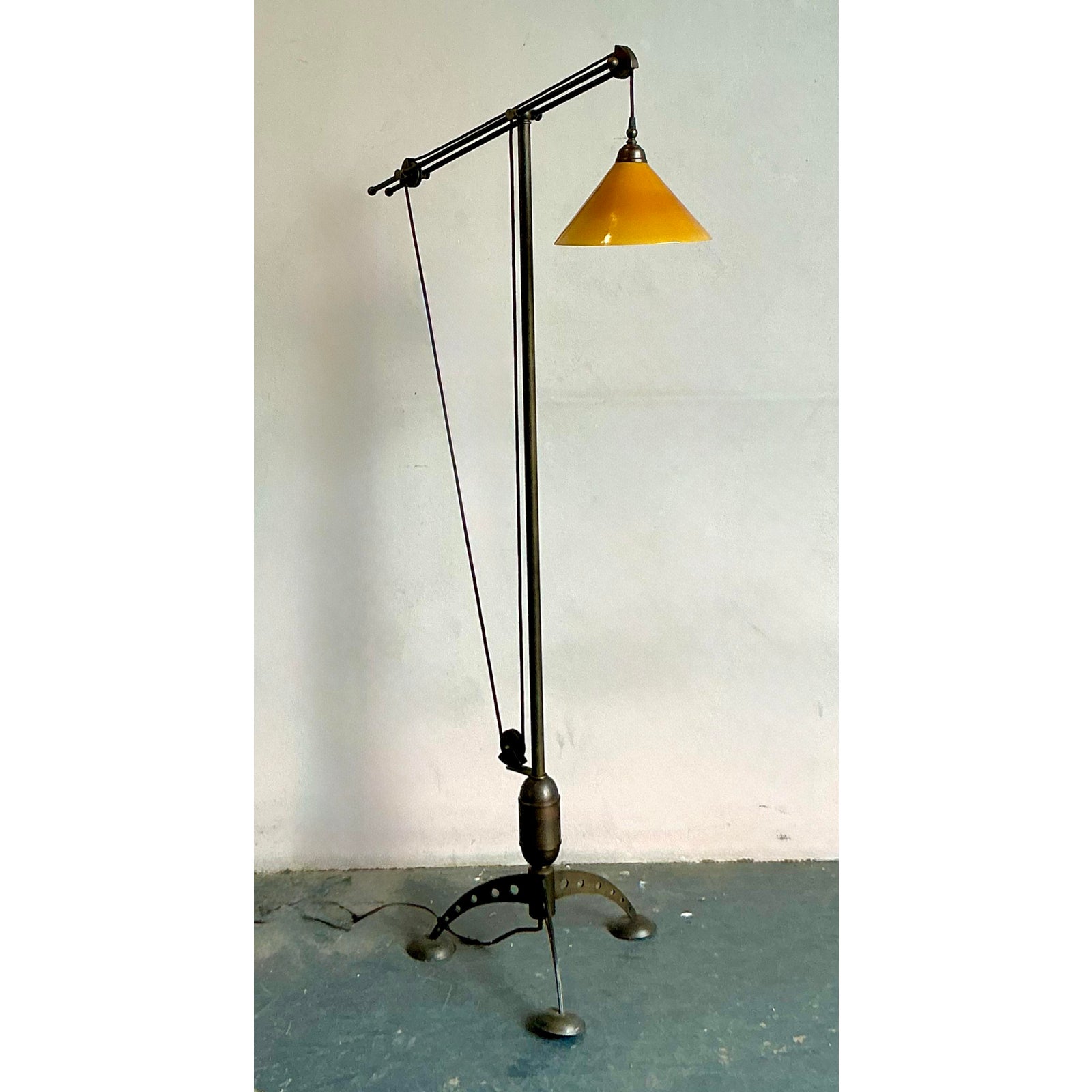 Vintage Boho Baker MRL 191 Counterbalance Floor Lamp - Side view