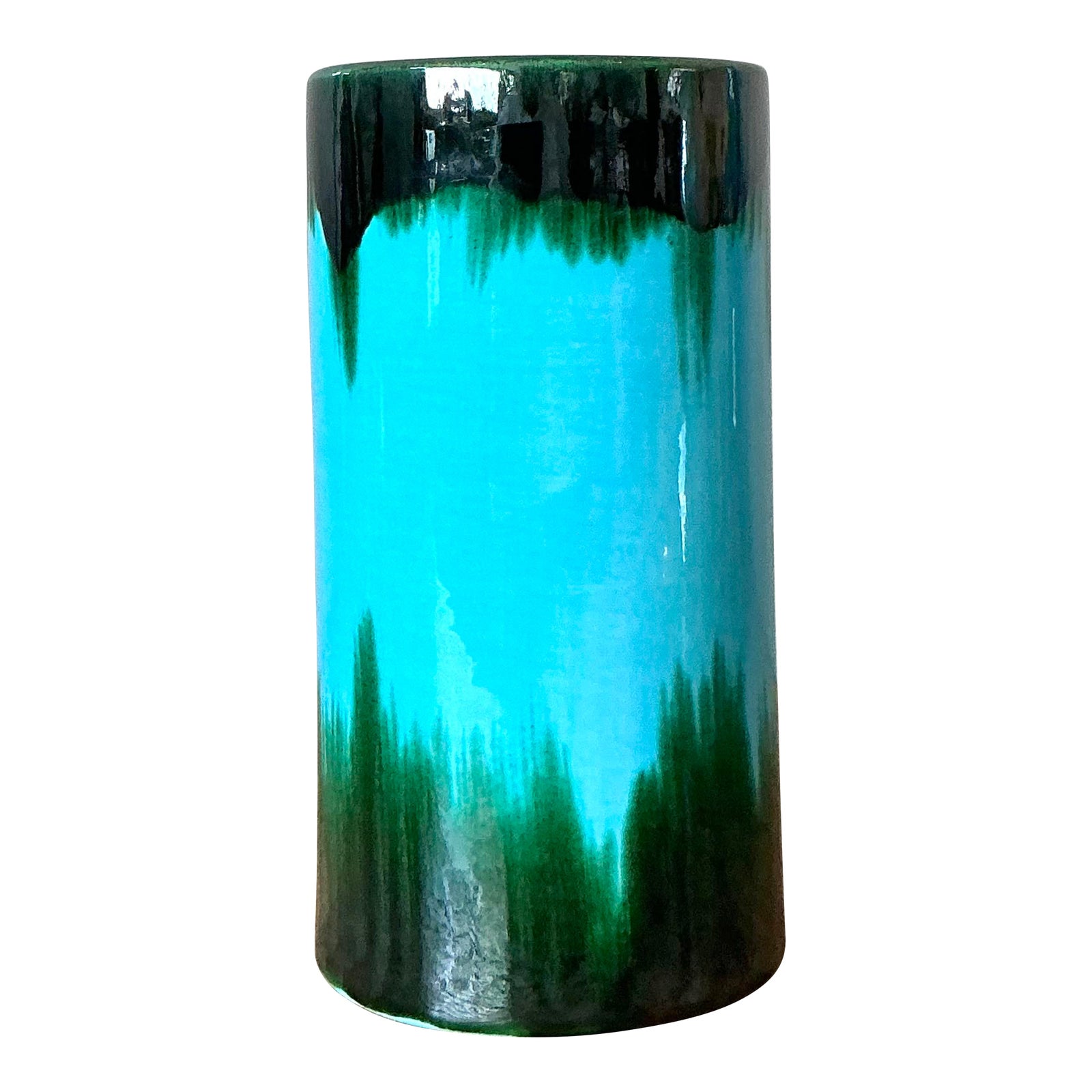 Vintage Boho Glazed Ceramic Vase