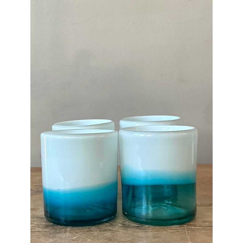 Vintage Boho Two Tone Glasses - Set of 4 - Detail view