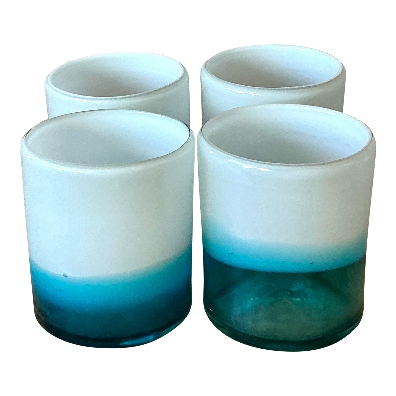 Vintage Boho Two Tone Glasses - Set of 4