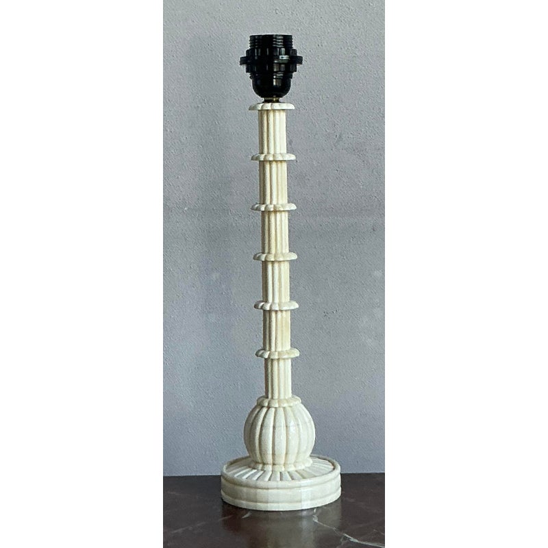 Vintage Boho Bone Candlestick Lamp - Back view