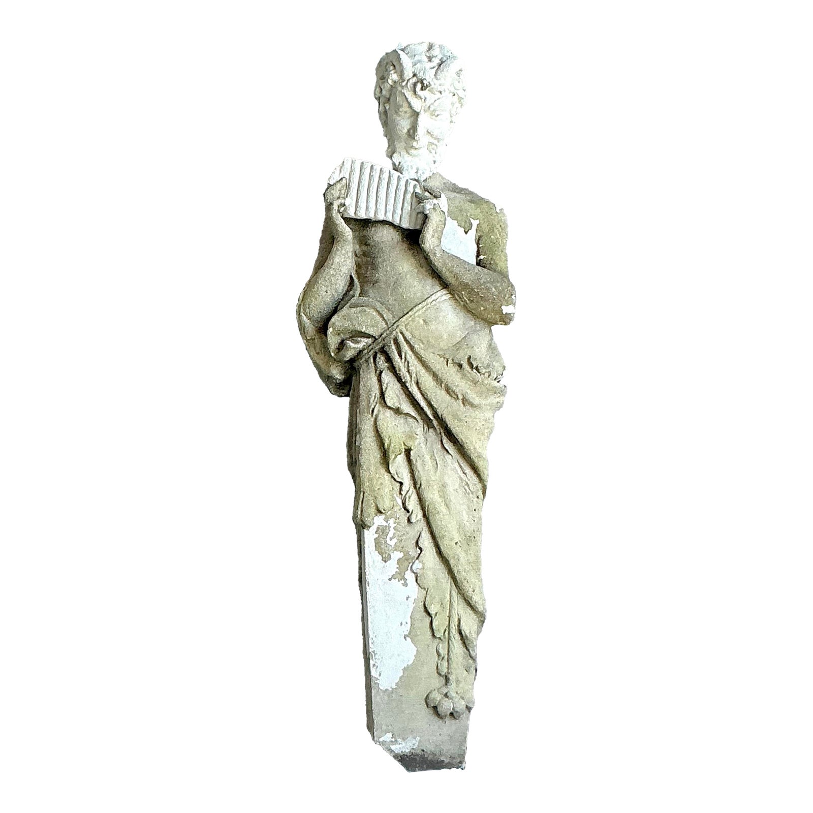 Vintage Boho Cast Concrete Figure of Pan