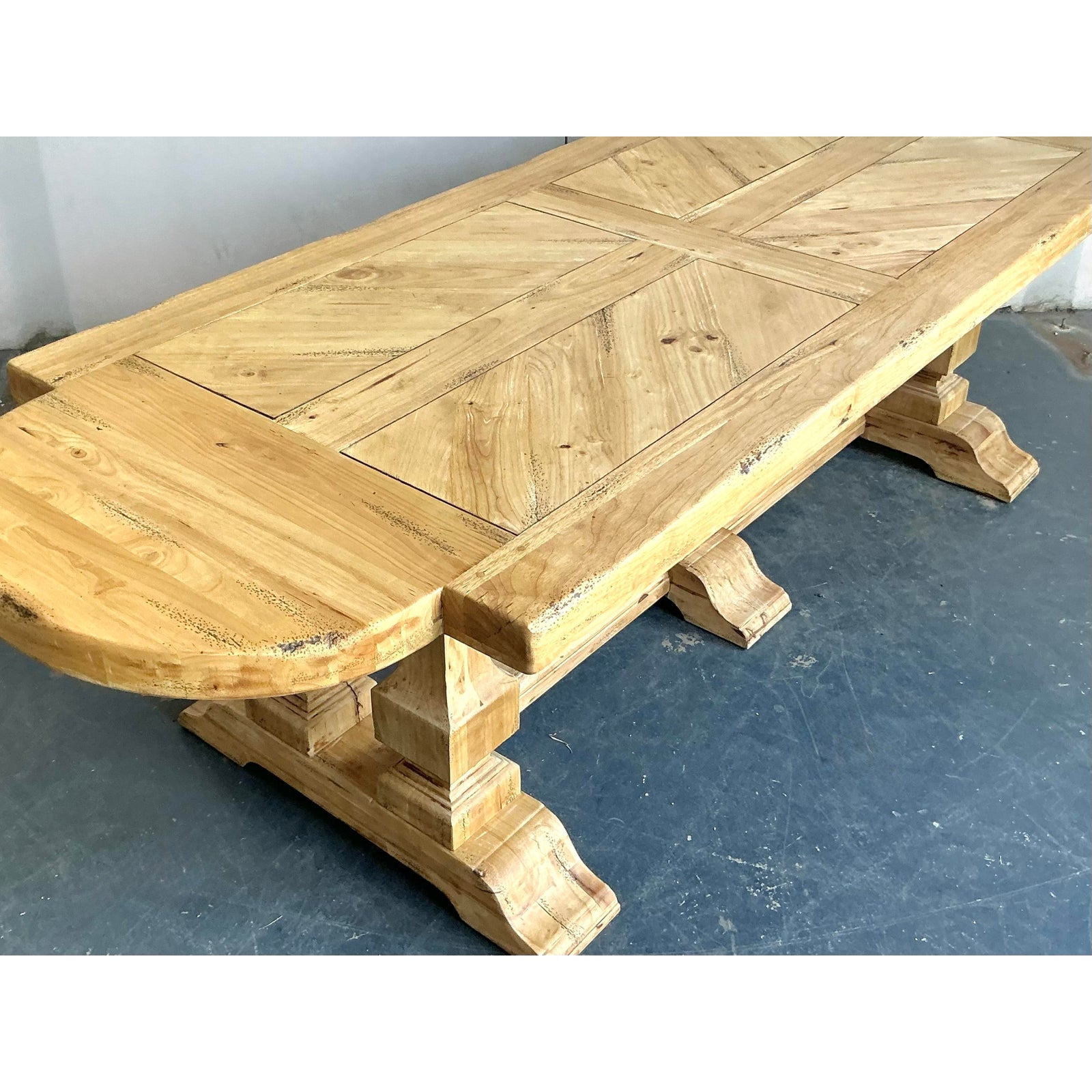 Vintage Boho French Refectory Table - Back view