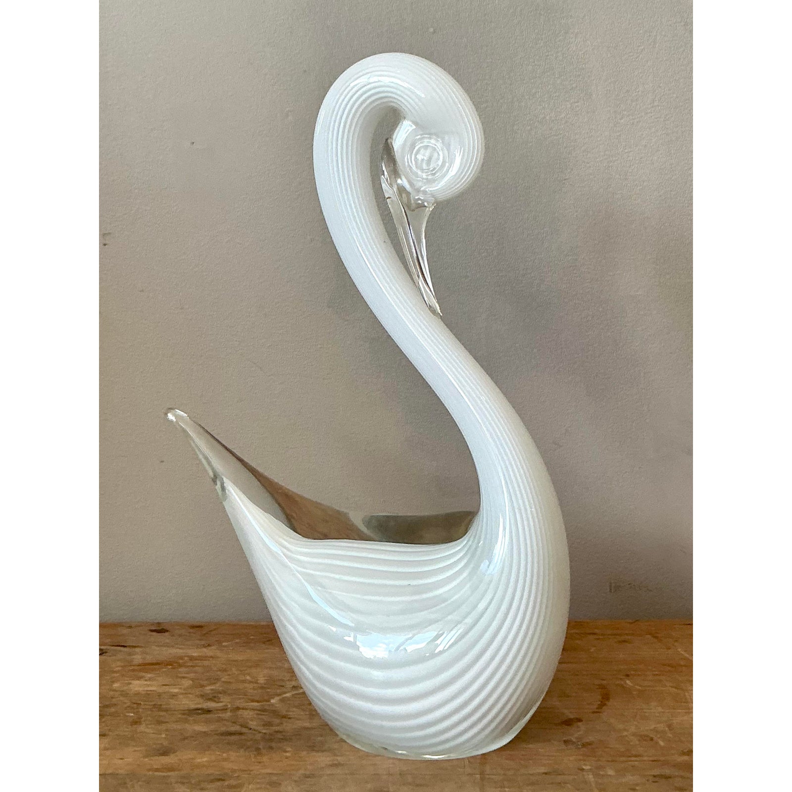Vintage Italian Art Glass Swan - Side view