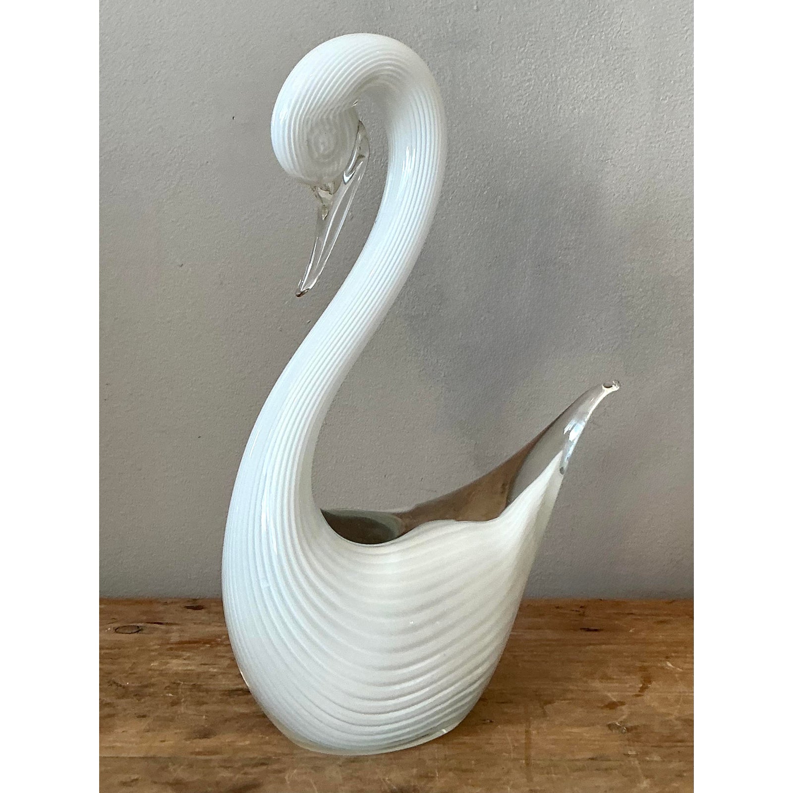 Vintage Italian Art Glass Swan - Back view