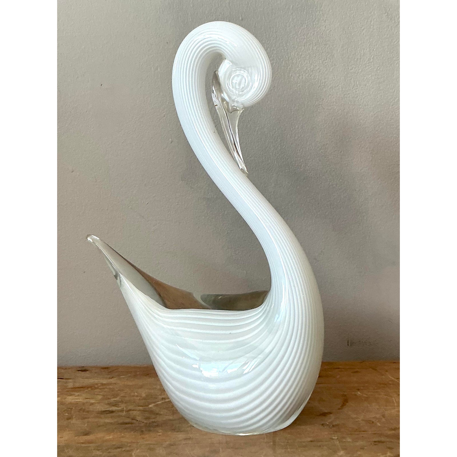 Vintage Italian Art Glass Swan - Top view