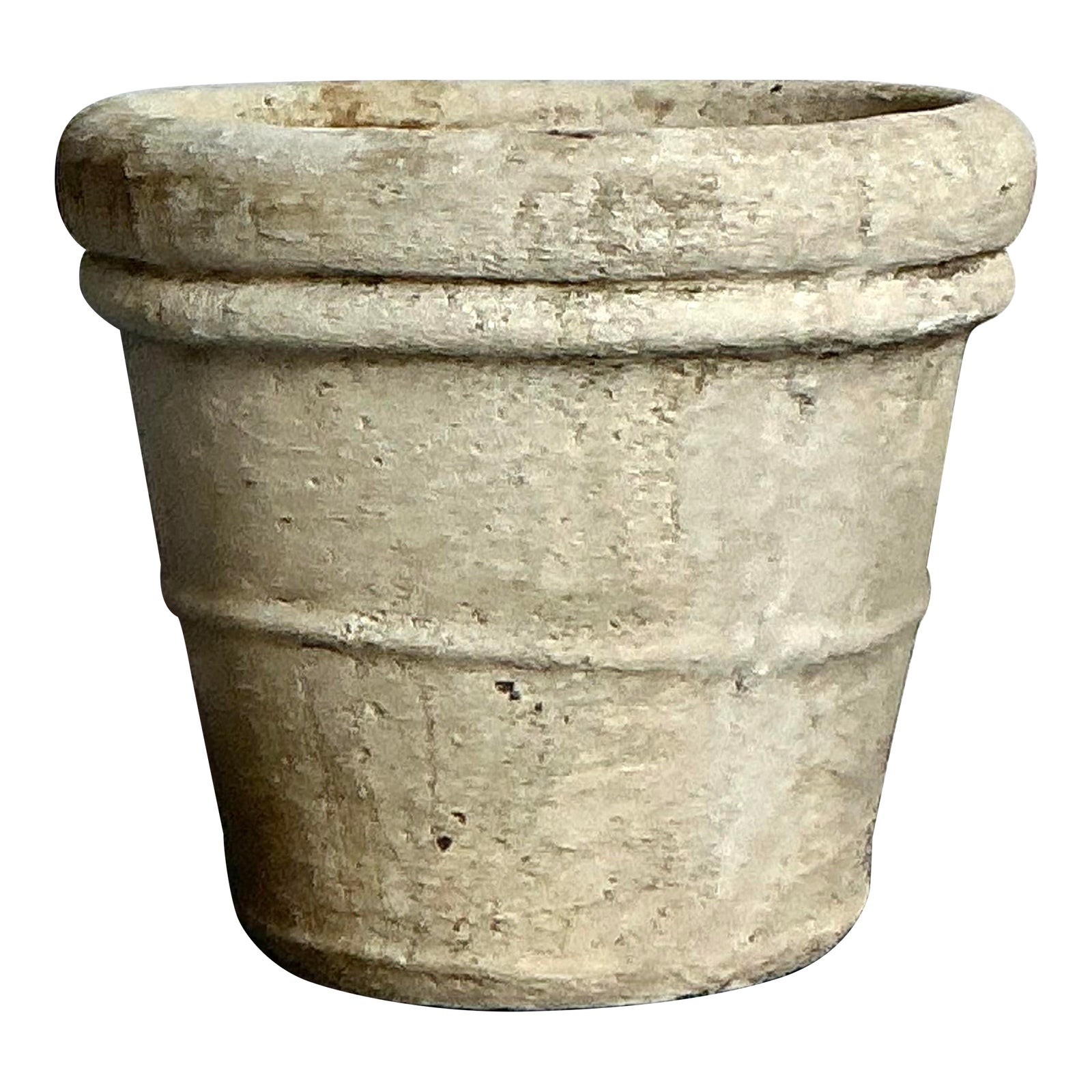 Vintage Boho Monumental Cast Concrete Planter