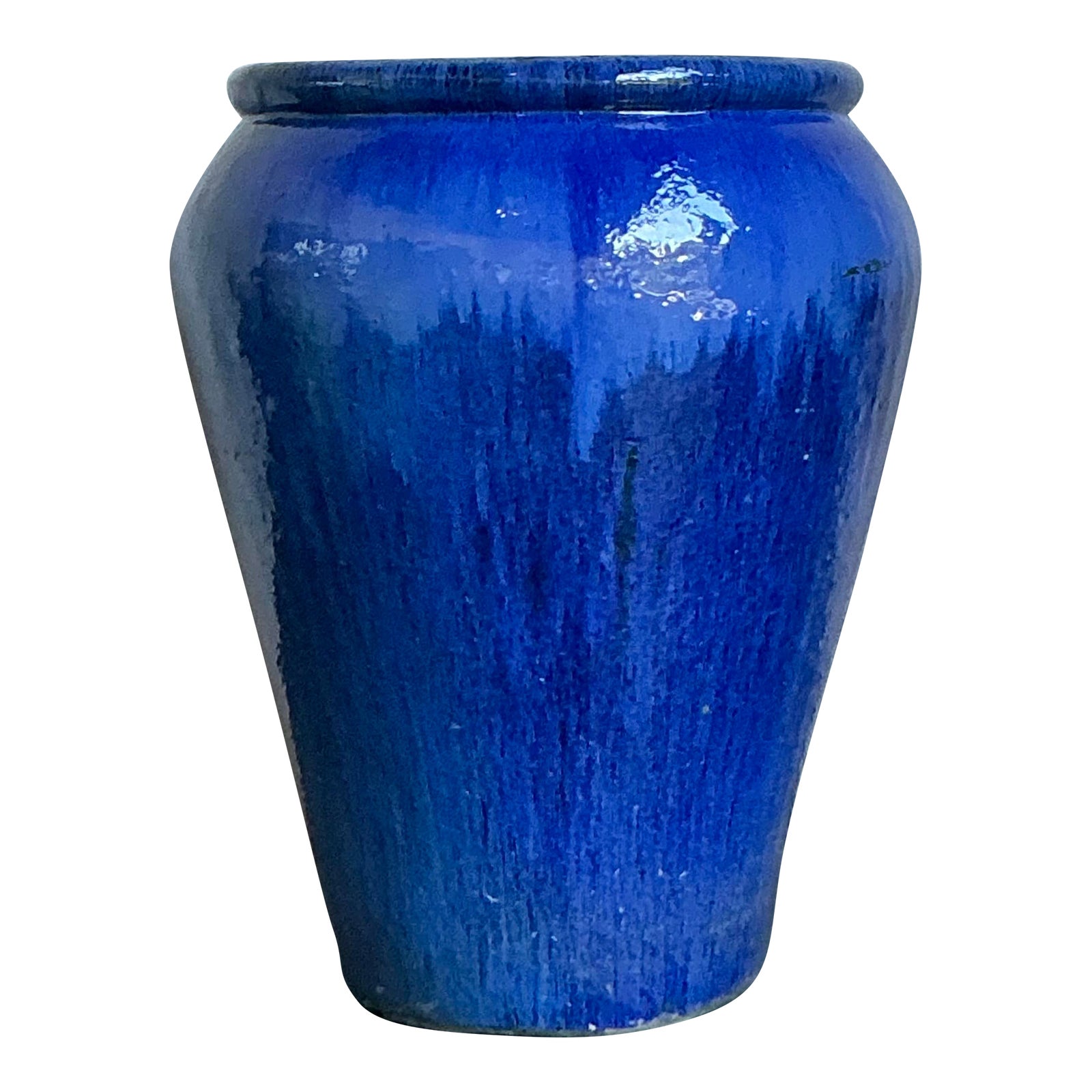 Vintage Boho Monumental Glazed Ceramic Urn