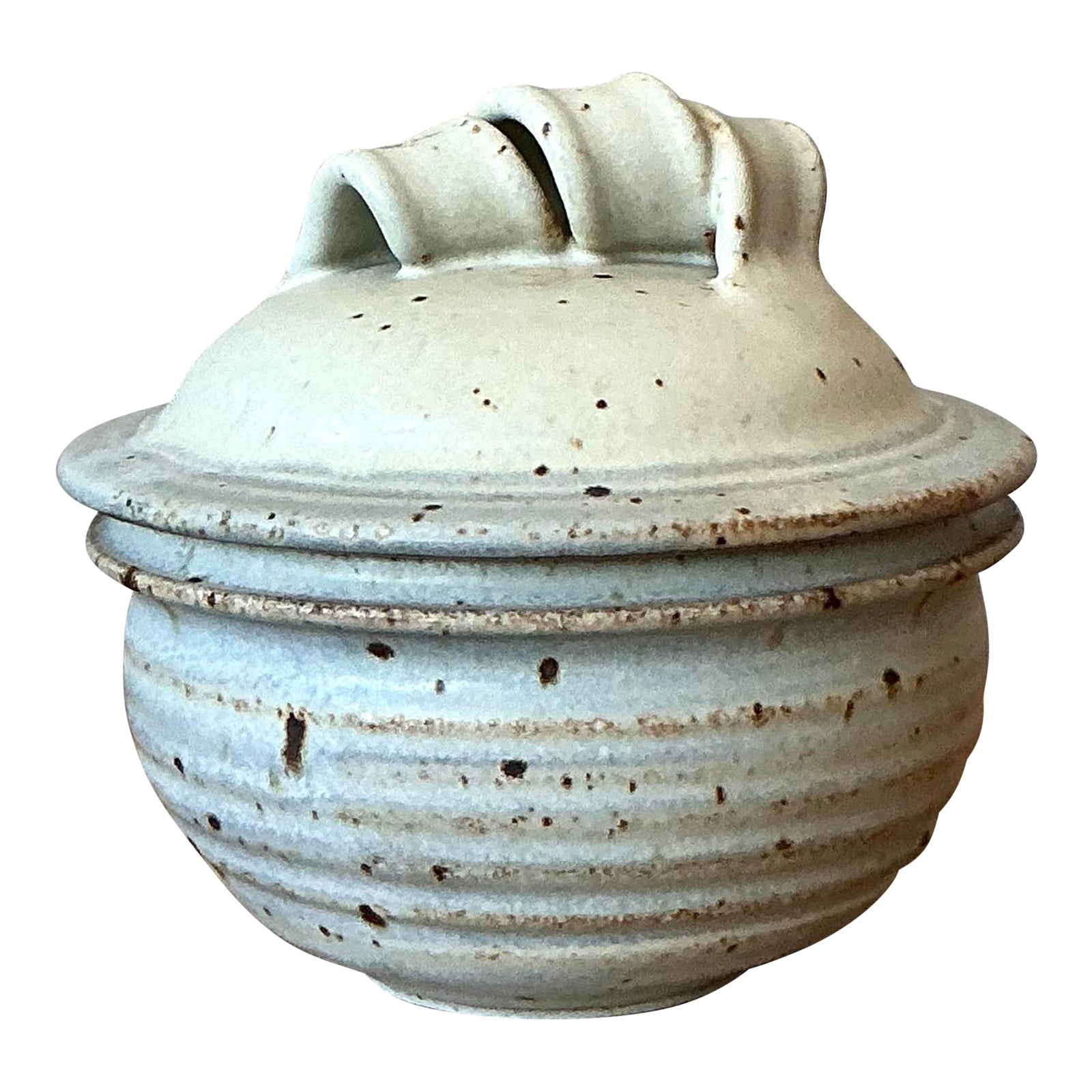 Vintage Boho Studio Pottery Lidded Bowl